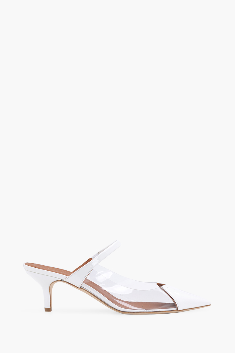 MALONE SOULIERS Marli PVC Kitten Heels 45mm in White/Clear 0