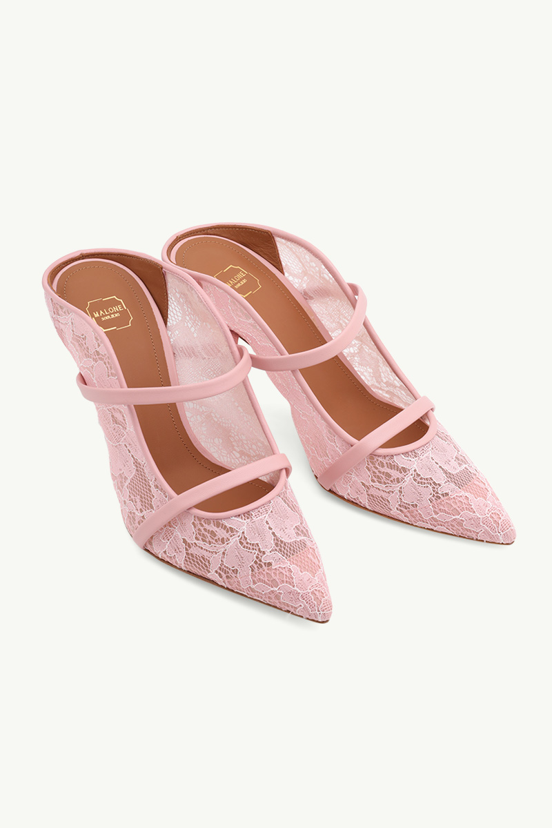 MALONE SOULIERS Maureen Lace Pumps 70mm in Pink/Rose 1