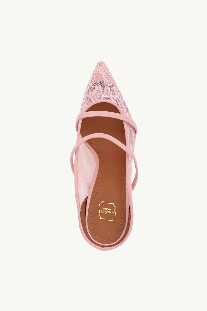 MALONE SOULIERS Maureen Lace Pumps 70mm in Pink/Rose 3