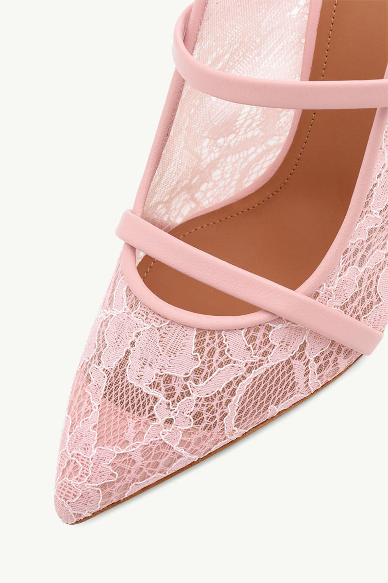 MALONE SOULIERS Maureen Lace Pumps 70mm in Pink/Rose 4