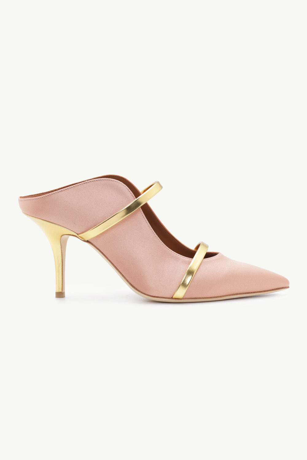 MALONE SOULIERS Maureen Pumps 70mm in Blush Satin/Gold 0