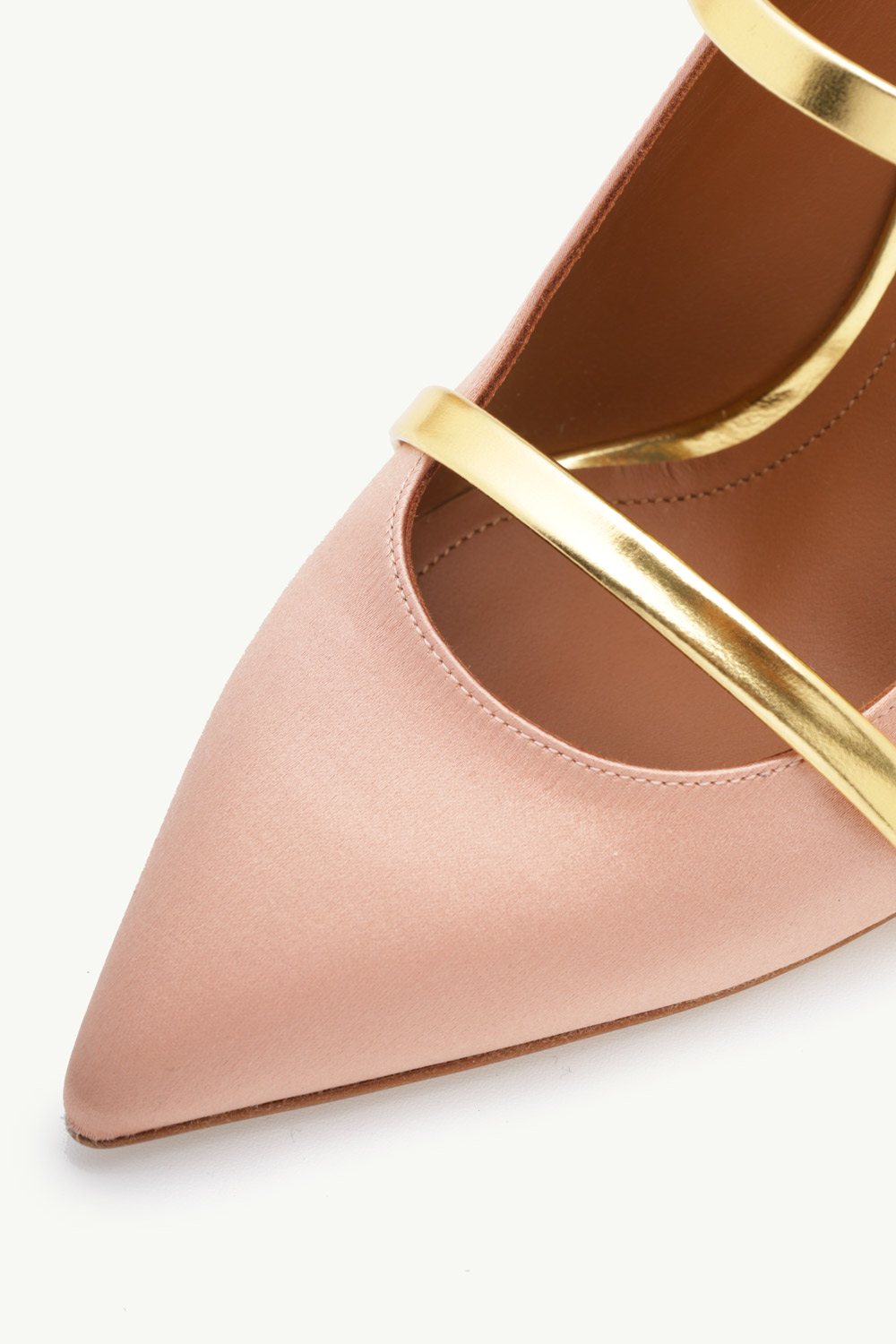 MALONE SOULIERS Maureen Pumps 70mm in Blush Satin/Gold 4