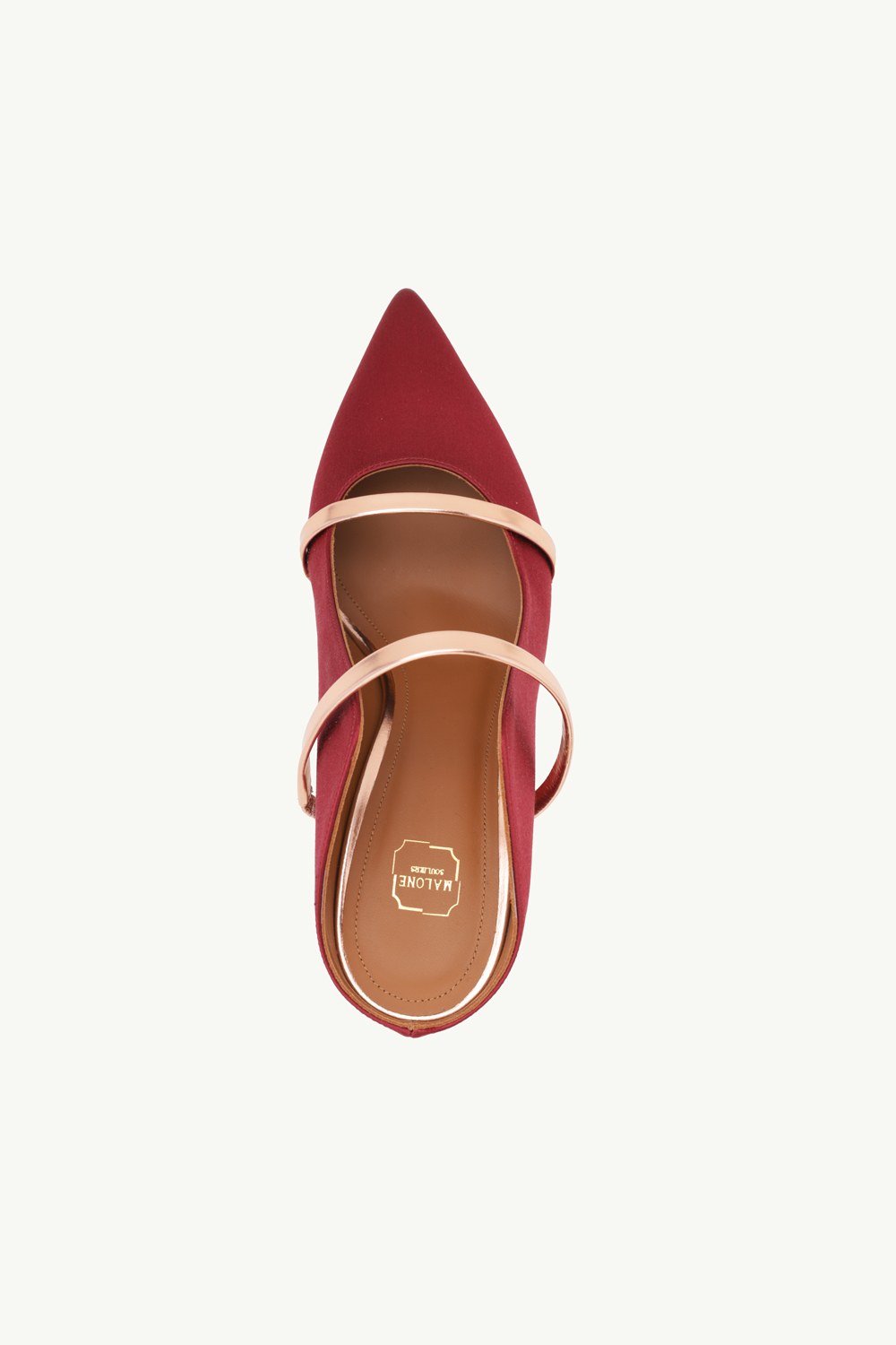 MALONE SOULIERS Maureen Pumps 70mm in Wine Satin/Rose Gold 3