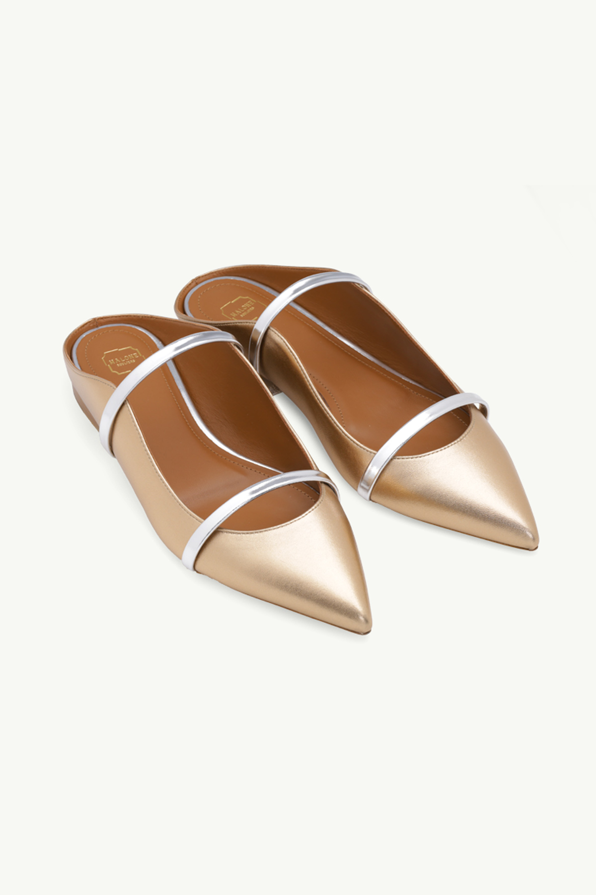 MALONE SOULIERS Maureen Mules in Gold/Silver 1