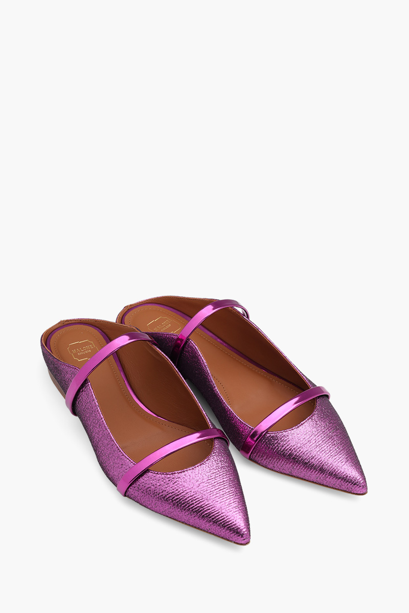 MALONE SOULIERS Maureen Mules in Violet/Violet Structured Leather 1