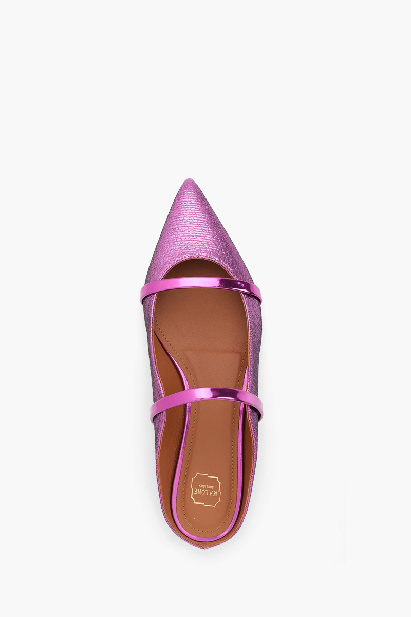 MALONE SOULIERS Maureen Mules in Violet/Violet Structured Leather 3