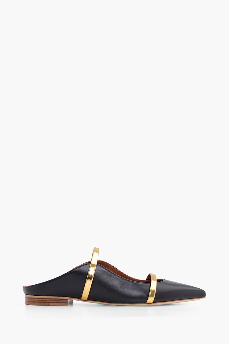 MALONE SOULIERS Maureen Mules in Black/Gold 0