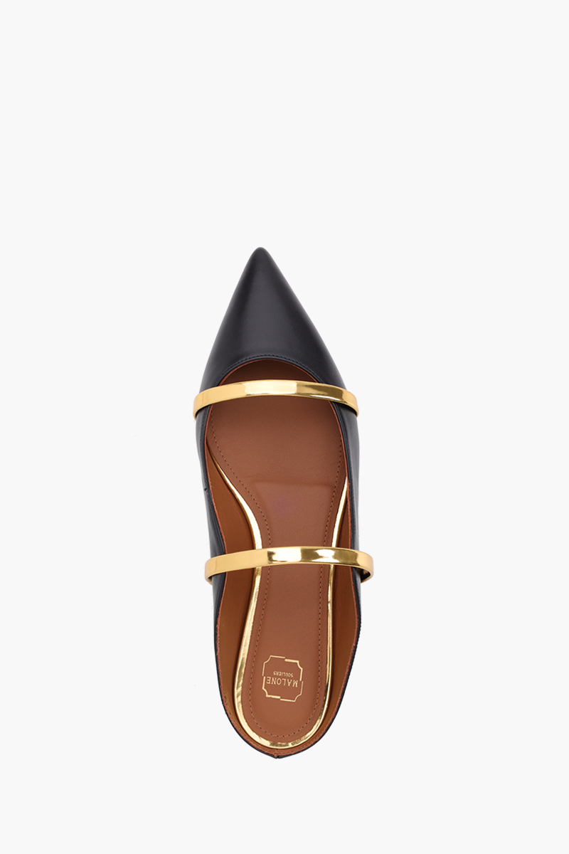 MALONE SOULIERS Maureen Mules in Black/Gold 3