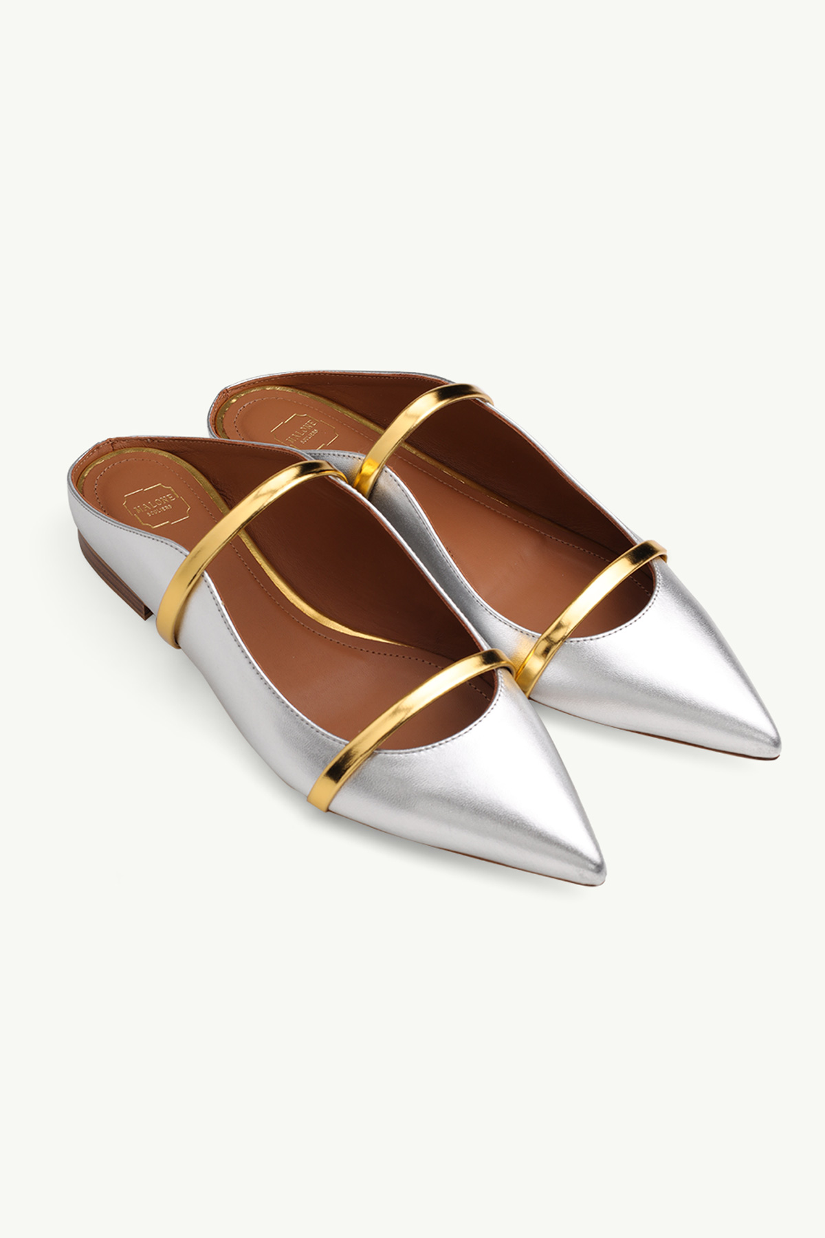 MALONE SOULIERS Maureen Mules in Silver/Gold 1