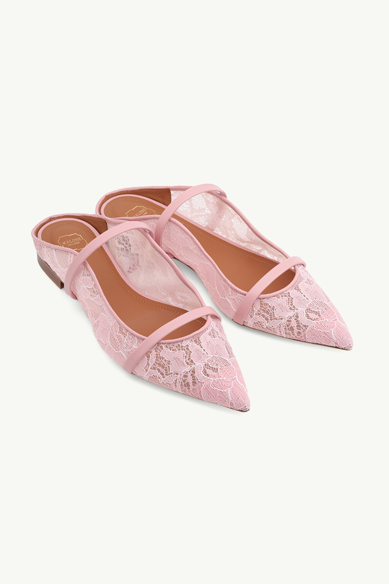 MALONE SOULIERS Maureen Lace Mules in Pink/Rose 1