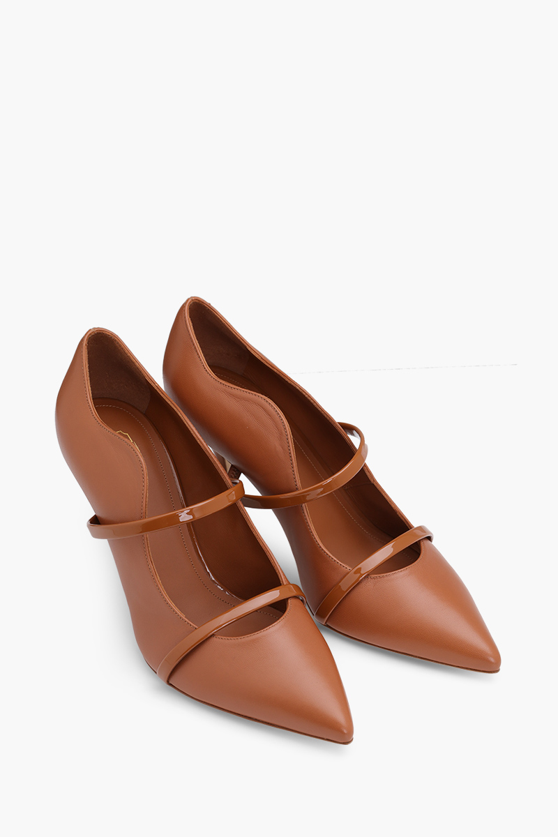 MALONE SOULIERS Maureen Heeled Pumps 70mm in Walnut/Walnut 1