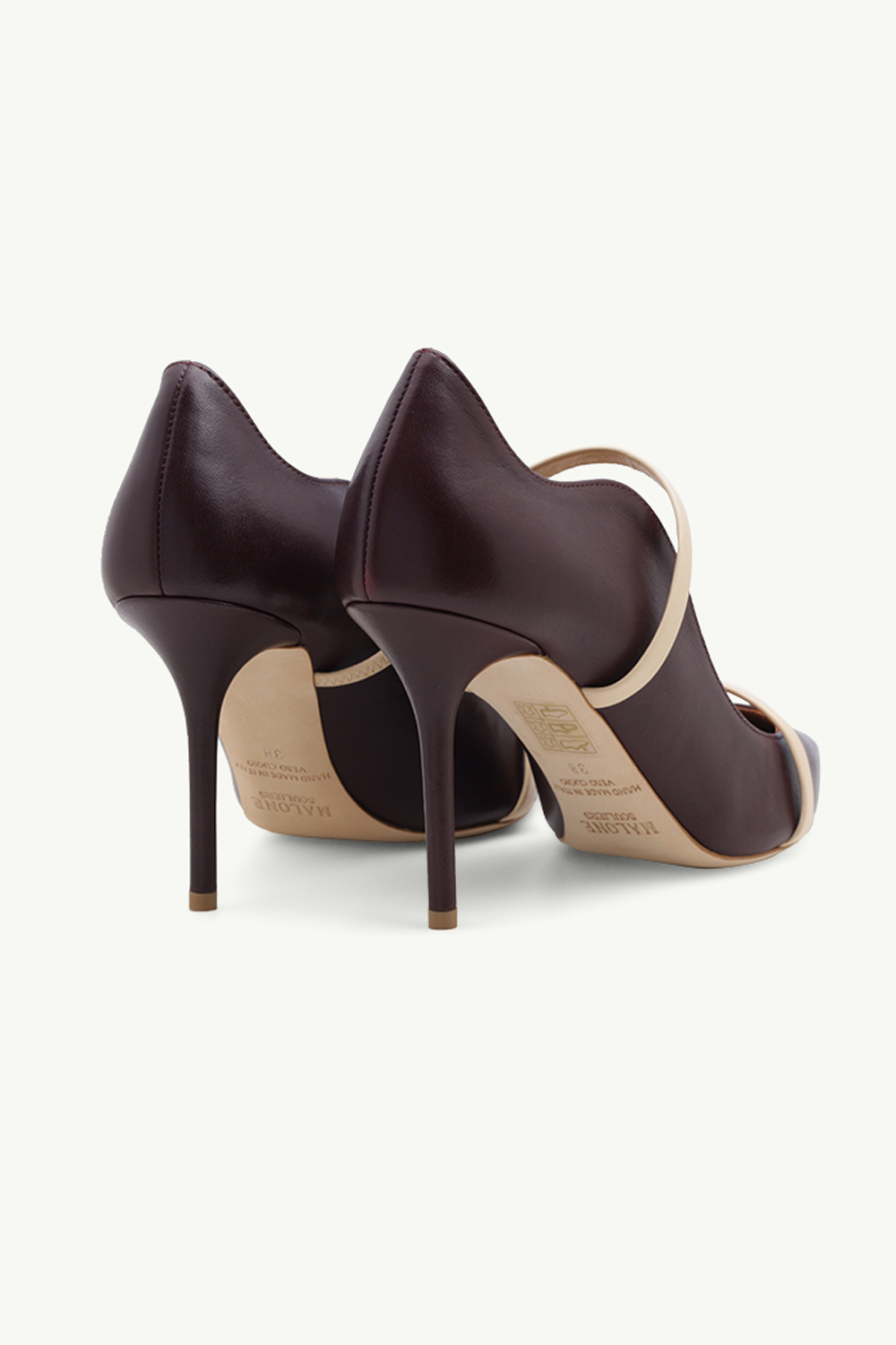 MALONE SOULIERS Maureen Heeled Pumps 85mm in Chocolate/Butter 2