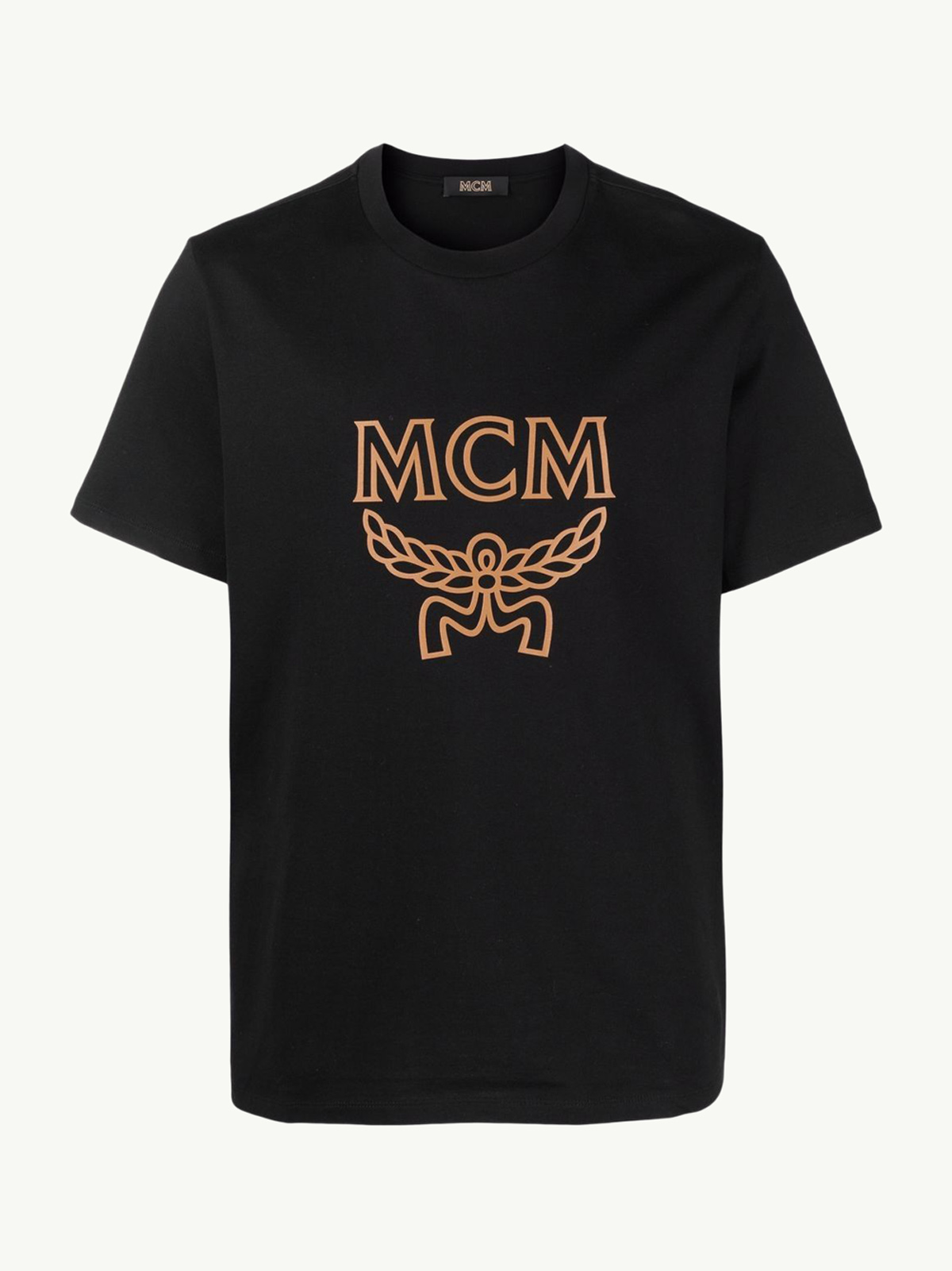 MCM Men Crew Neck T-Shirt in Black Cotton 0