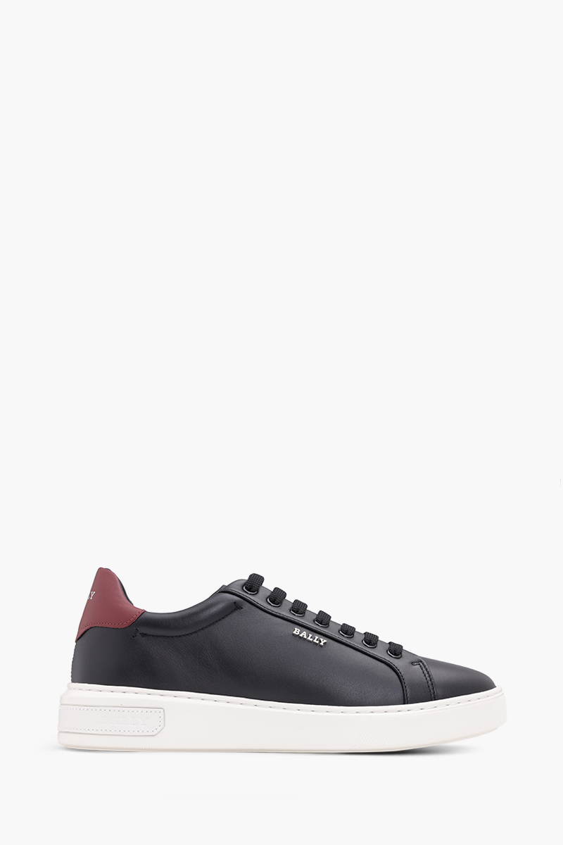 BALLY Men Miky Sneakers in Black/White Bovine Grained x Calf Leather 0