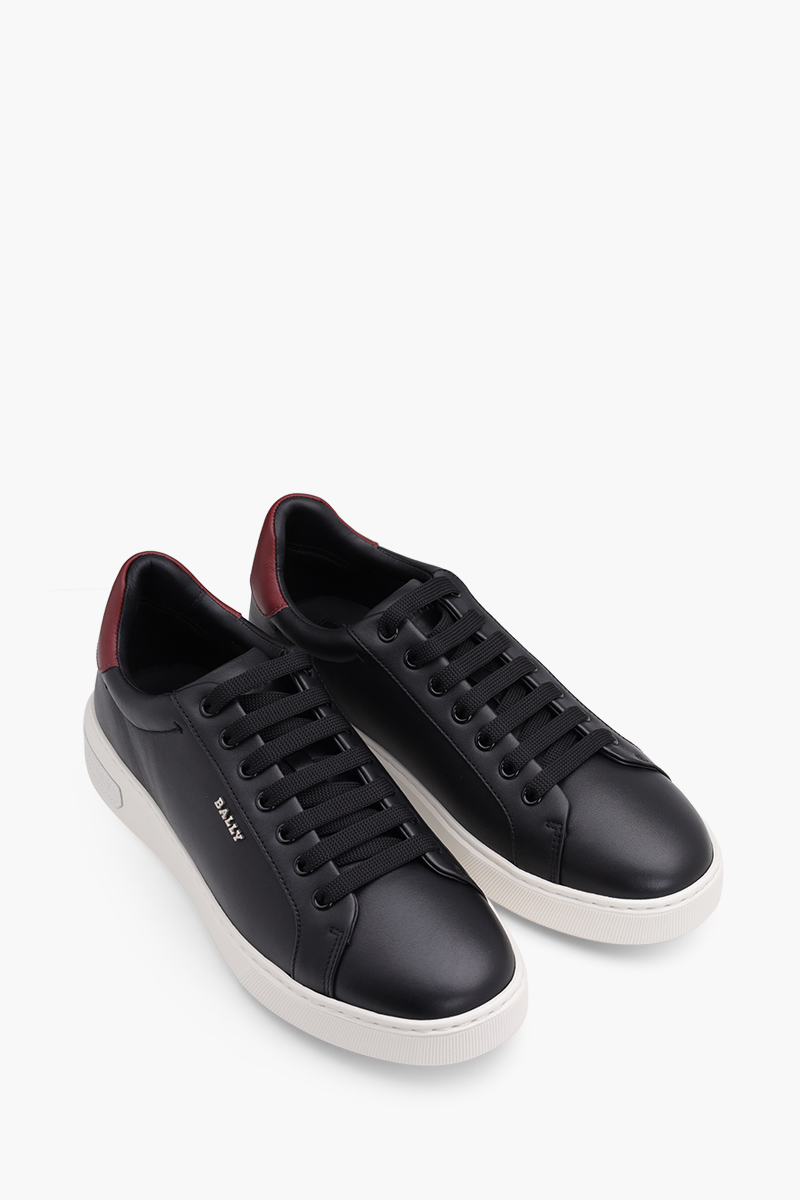 BALLY Men Miky Sneakers in Black/White Bovine Grained x Calf Leather 1