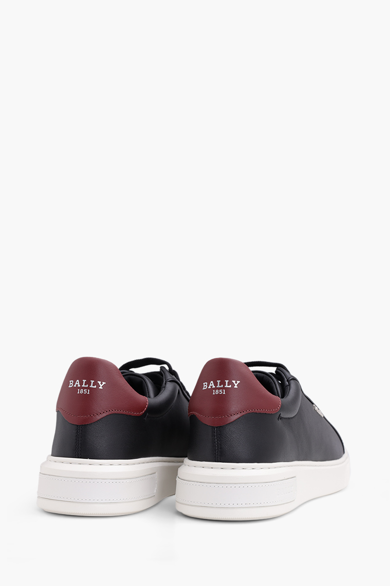 BALLY Men Miky Sneakers in Black/White Bovine Grained x Calf Leather 2