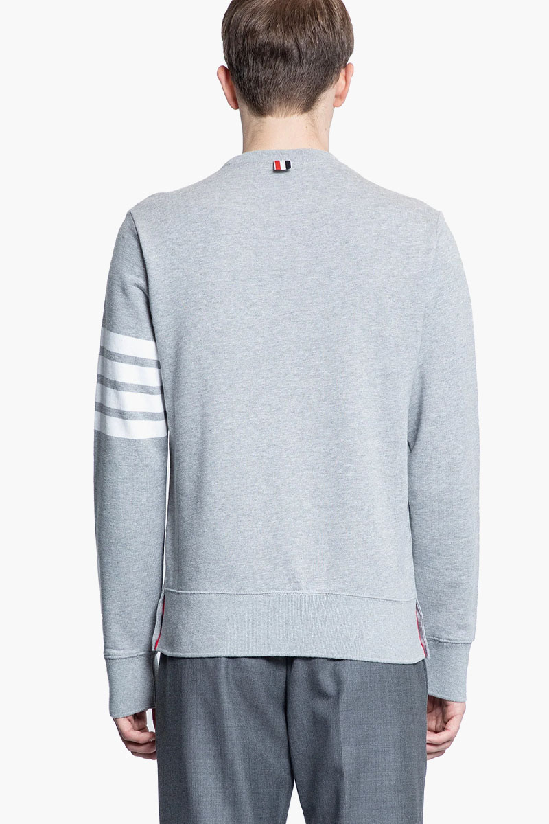 THOM BROWNE Men Classic Loopback 4-Bar Stripe Sweatshirt in Grey Cotton 2