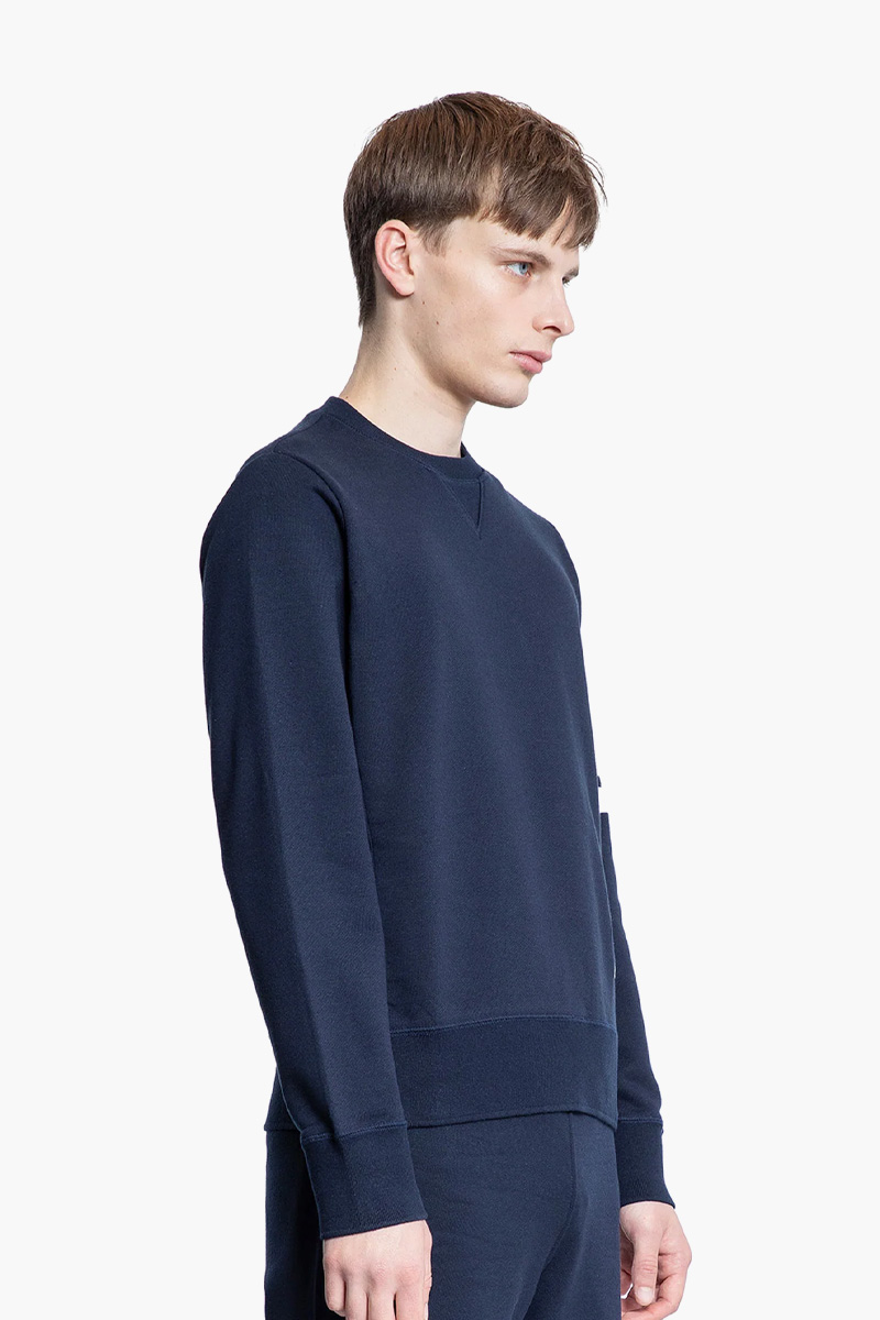 THOM BROWNE Men Classic Loopback 4-Bar Stripe Sweatshirt in Navy Cotton 3