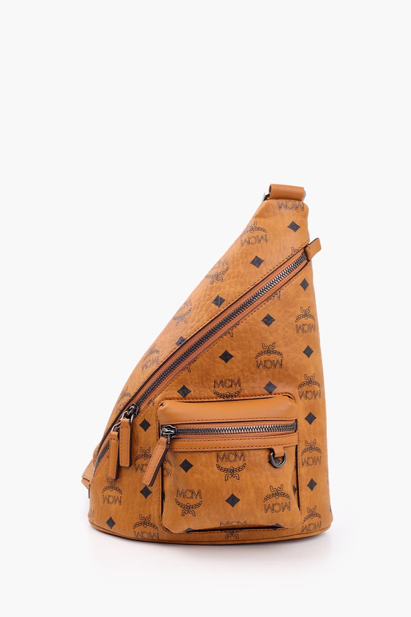 MCM Mini Aren Sling Bag in Cognac 0