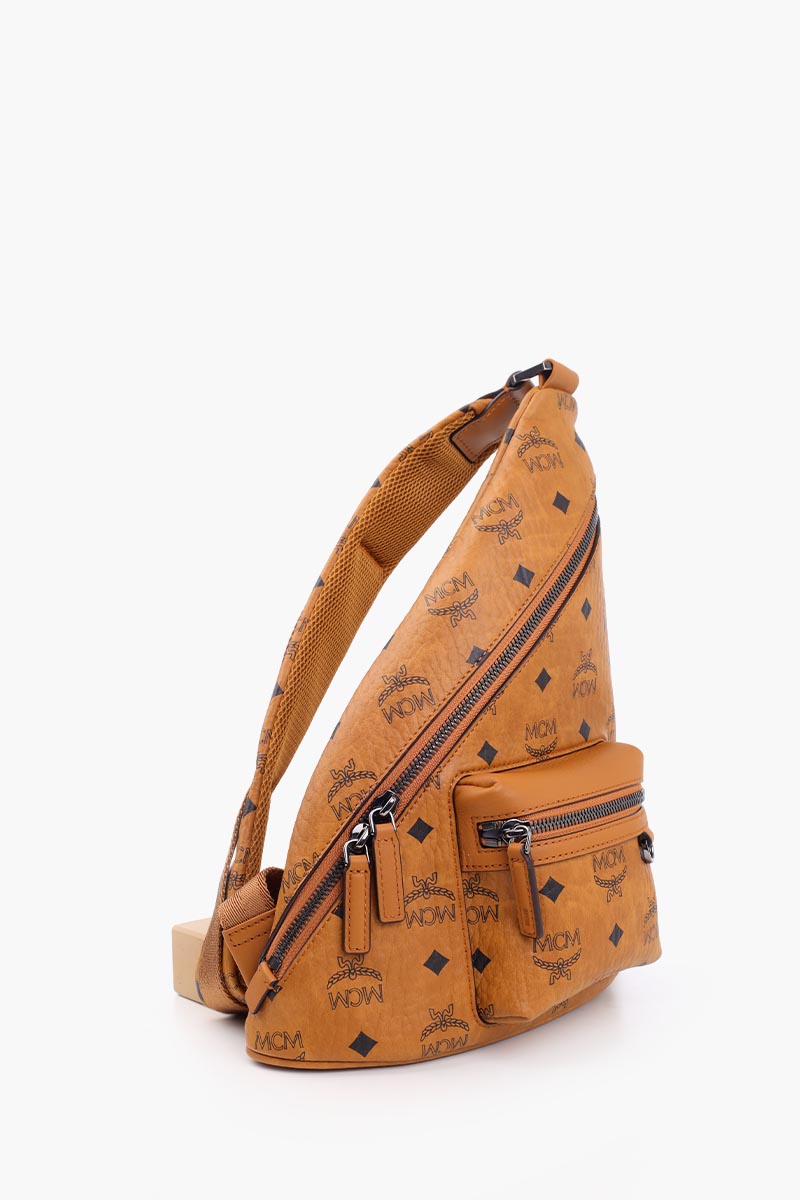 MCM Mini Aren Sling Bag in Cognac 1