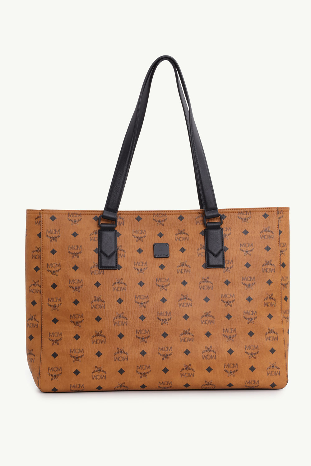 MCM Large Klassik Shopper Tote Bag in Cognac Visetos and Nappa Leather 0