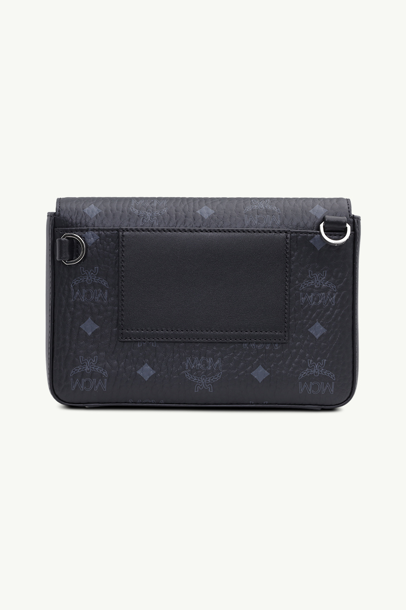 MCM Small Millie Flap Crossbody Bag in Black with Flat Front Pocket 1