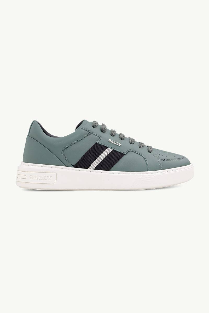 BALLY Men Moony Sneakers in Sage Leather with Striped 0