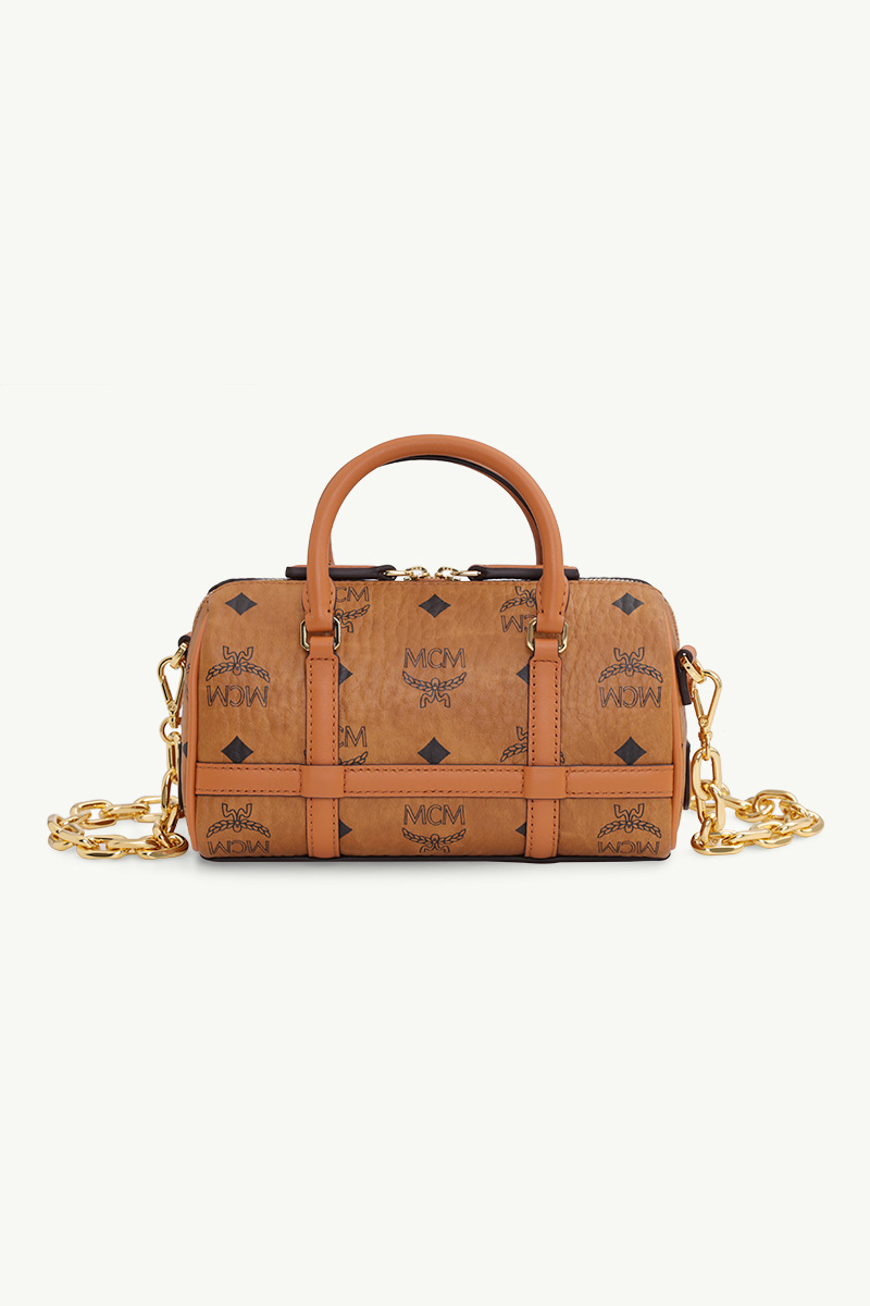MCM Mini Delmy Boston Bag in Cognac 0