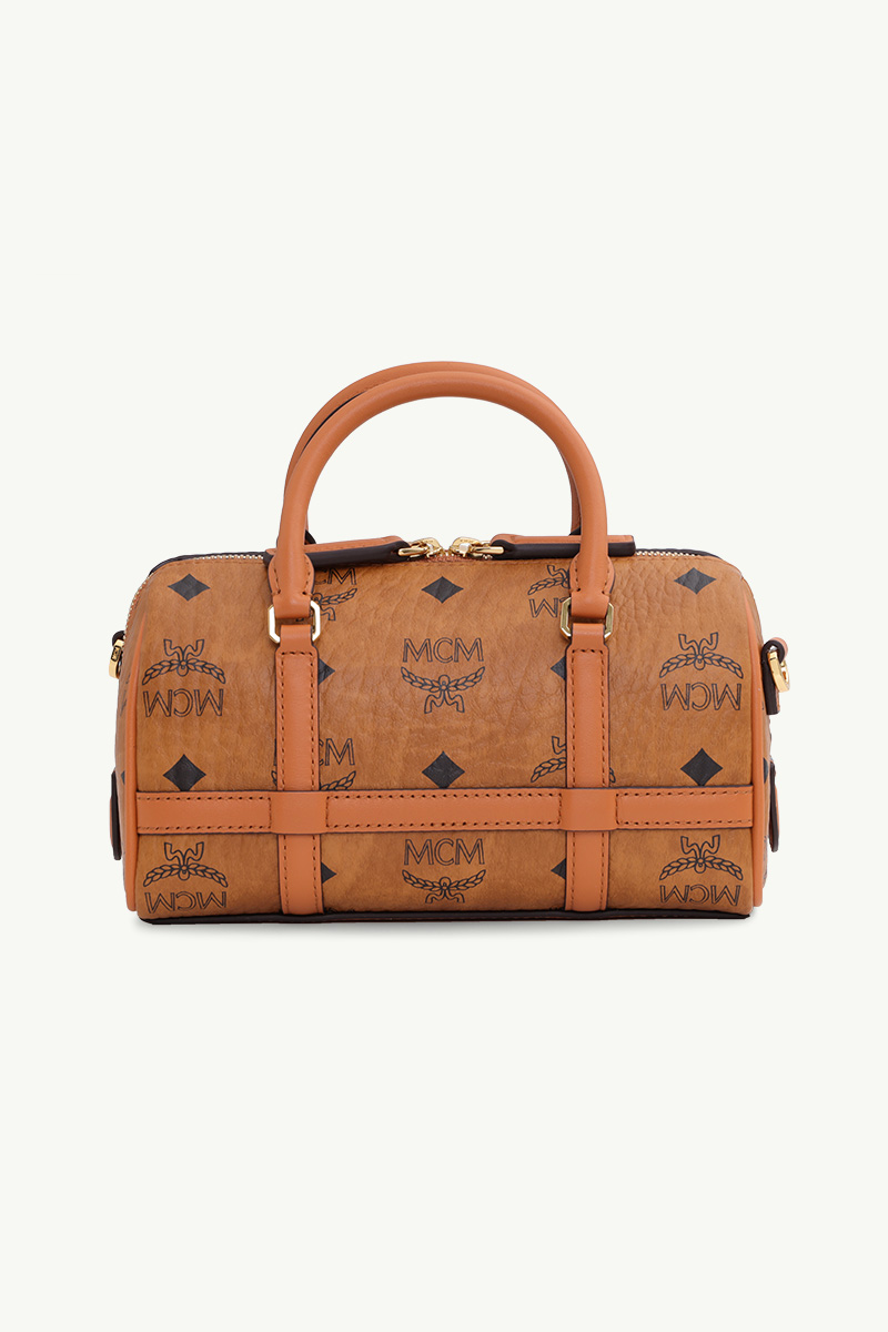 MCM Mini Delmy Boston Bag in Cognac 1