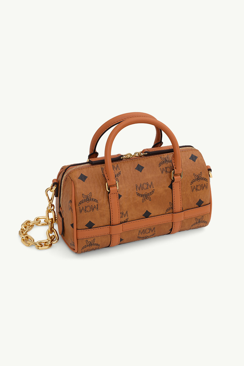 MCM Mini Delmy Boston Bag in Cognac 2