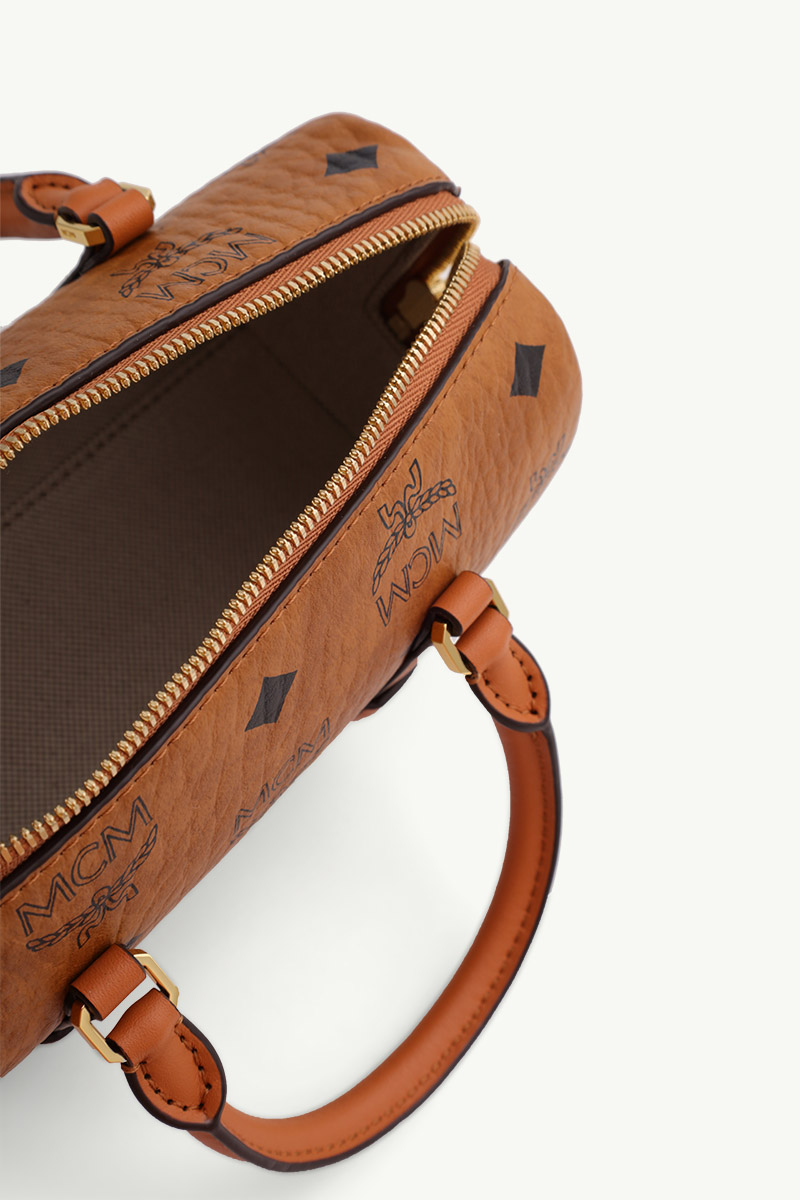 MCM Mini Delmy Boston Bag in Cognac 3