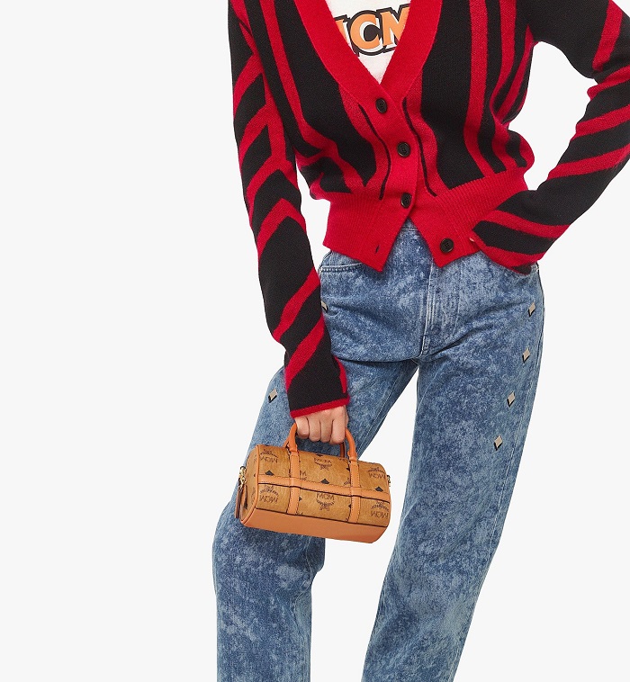 MCM Mini Delmy Boston Bag in Cognac 4