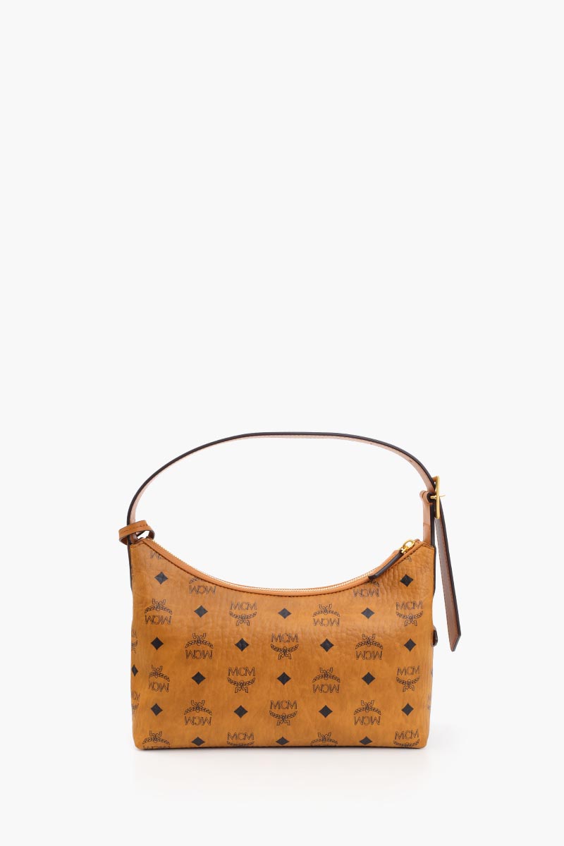 MCM Small Visetos Aren Hobo Shoulder Bag in Cognac 2