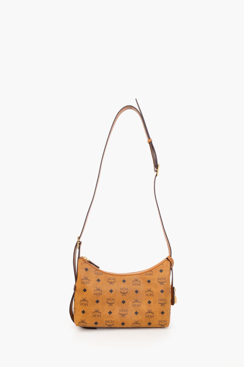 MCM Small Visetos Aren Hobo Shoulder Bag in Cognac 3