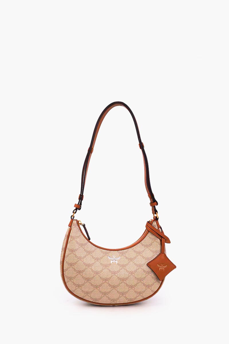 MCM Small Lauretos Himmel Ascending Moon Hobo in Beige/Oatmeal 0