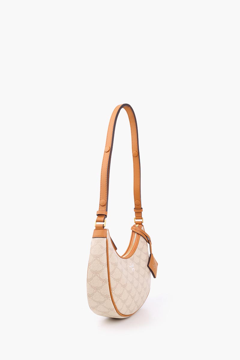 MCM Small Lauretos Himmel Ascending Moon Hobo in Beige/Oatmeal 1
