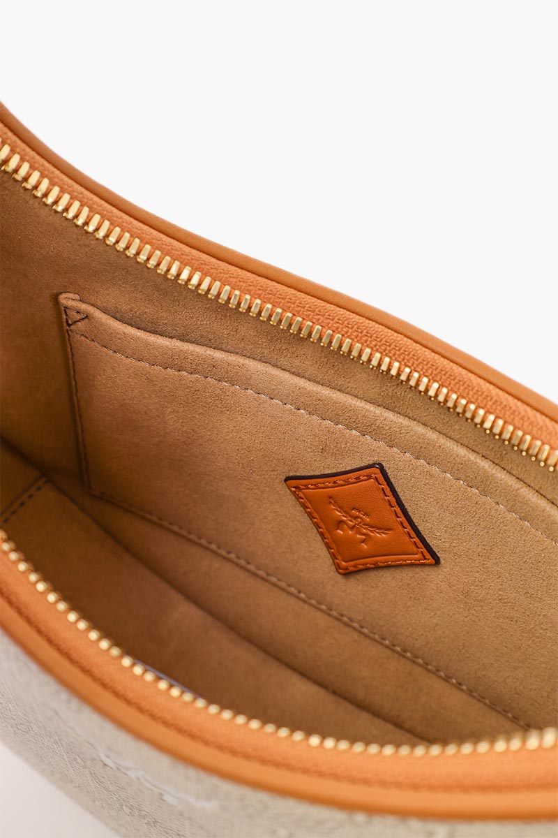 MCM Small Lauretos Himmel Ascending Moon Hobo in Beige/Oatmeal 3