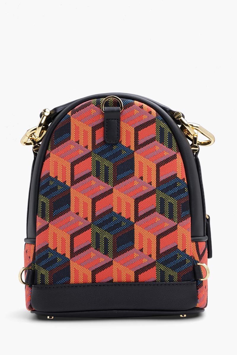 MCM X-Mini Tracy Bebeboo Backpack in Black Multicolor with Cubic Monogram 1