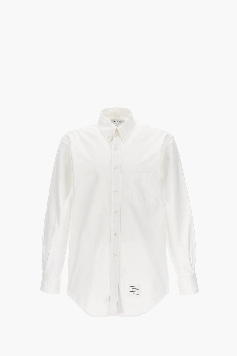 THOM BROWNE Men Classic Oxford Shirt in White Cotton 0