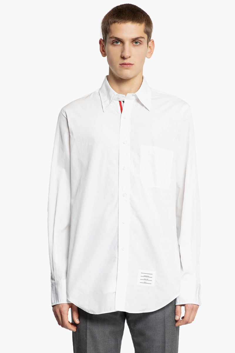 THOM BROWNE Men Classic Oxford Shirt in White Cotton 1