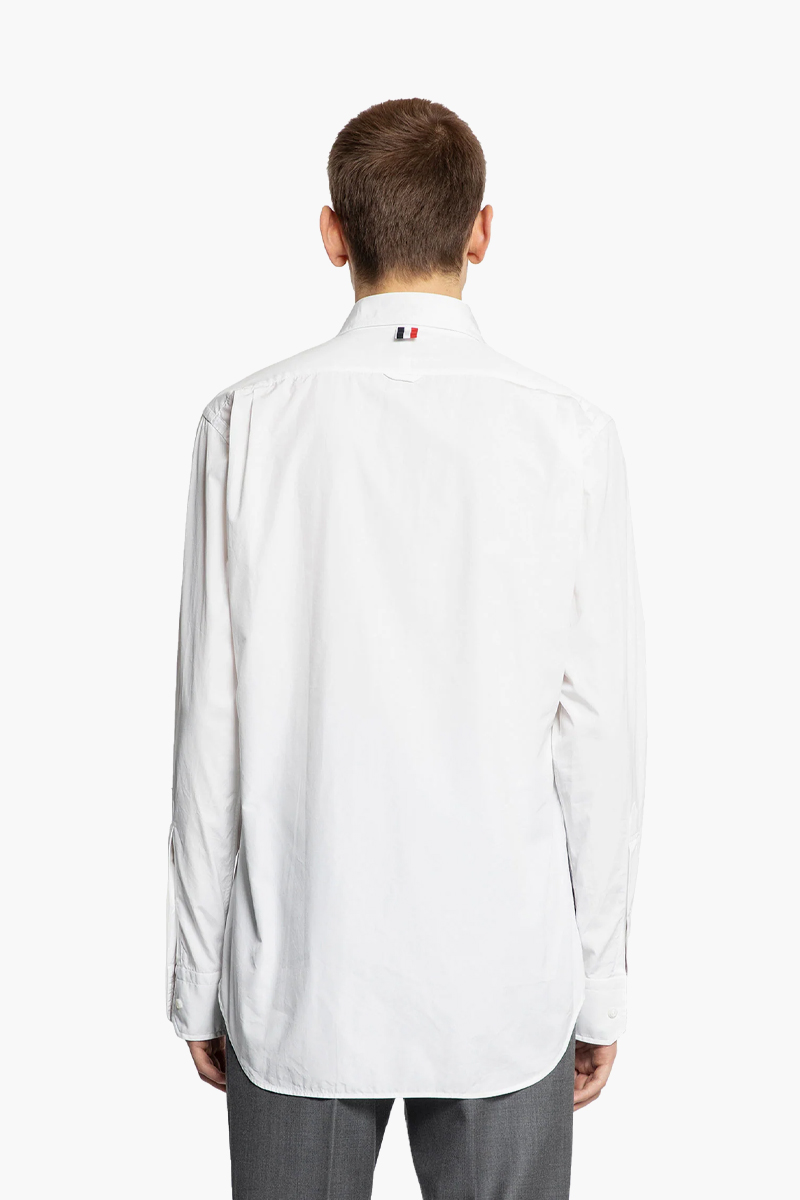 THOM BROWNE Men Classic Oxford Shirt in White Cotton 2