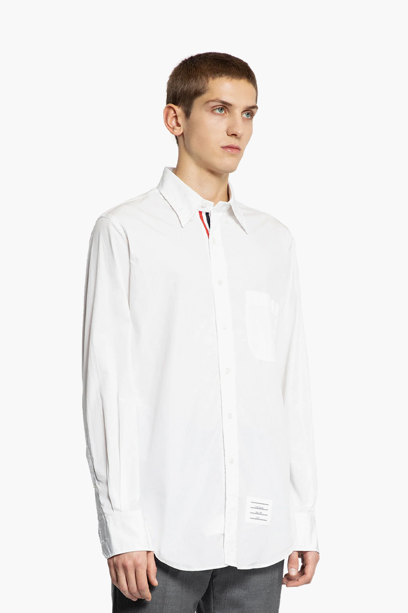 THOM BROWNE Men Classic Oxford Shirt in White Cotton 3
