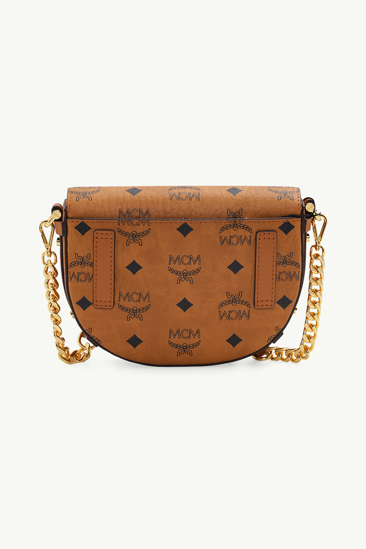 MCM Mini Patricia Round Crossbody Bag in Cognac 1