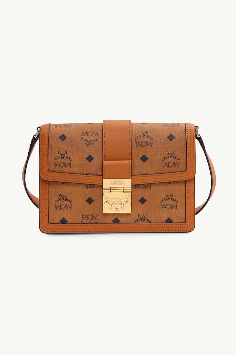 MCM Small Tracy Shoulder Bag in Cognac  0