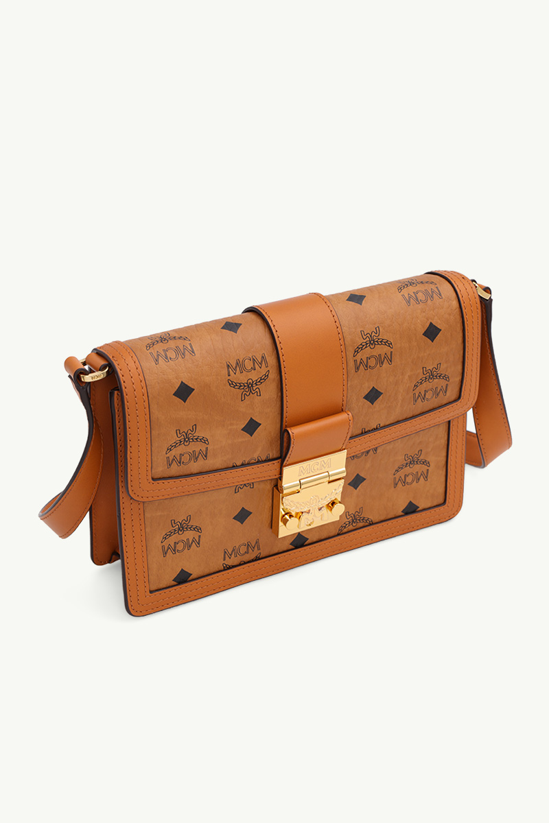 MCM Small Tracy Shoulder Bag in Cognac  2