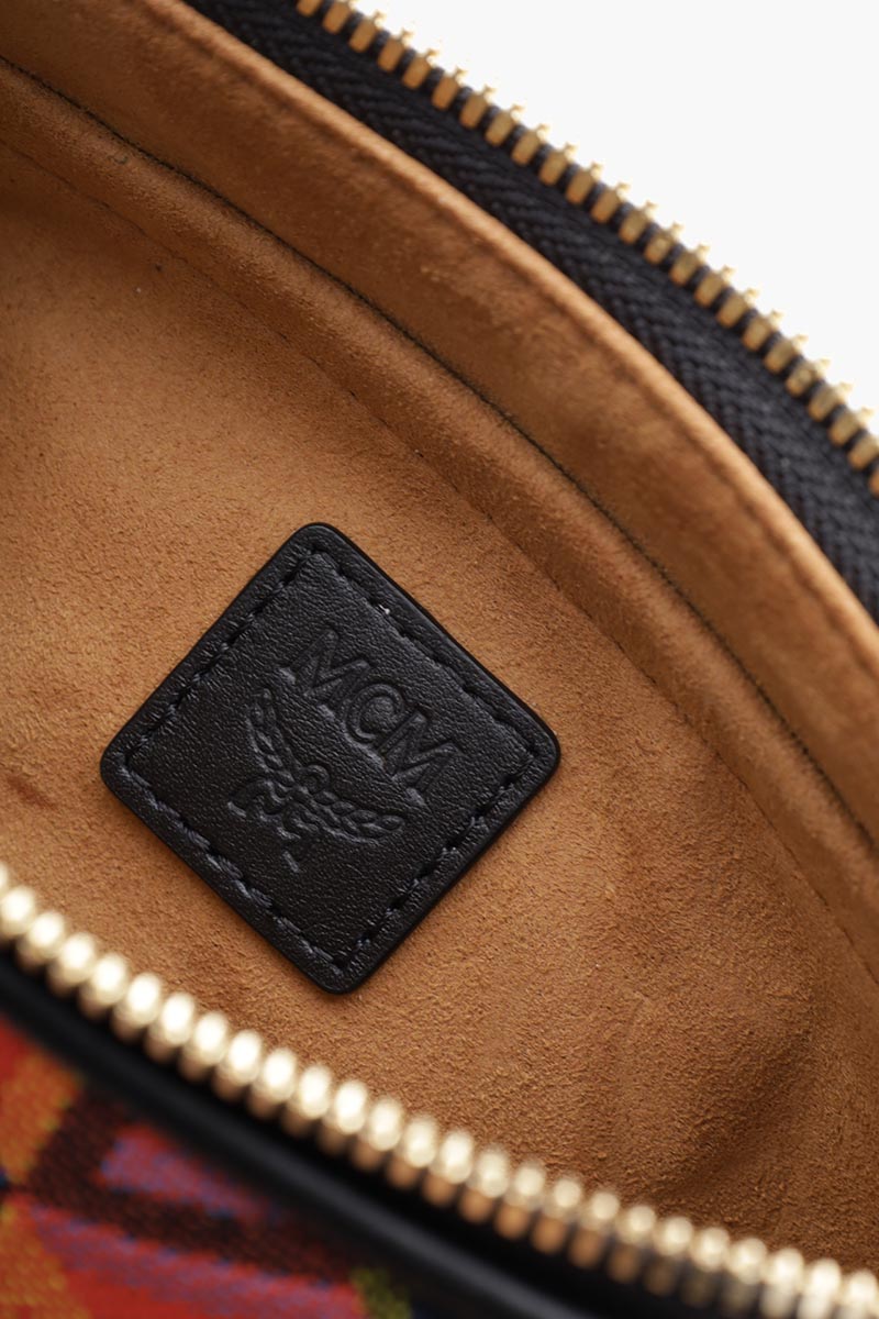 MCM Mini Shoulder Bag in Black Multicolor with Cubic Monogram 3