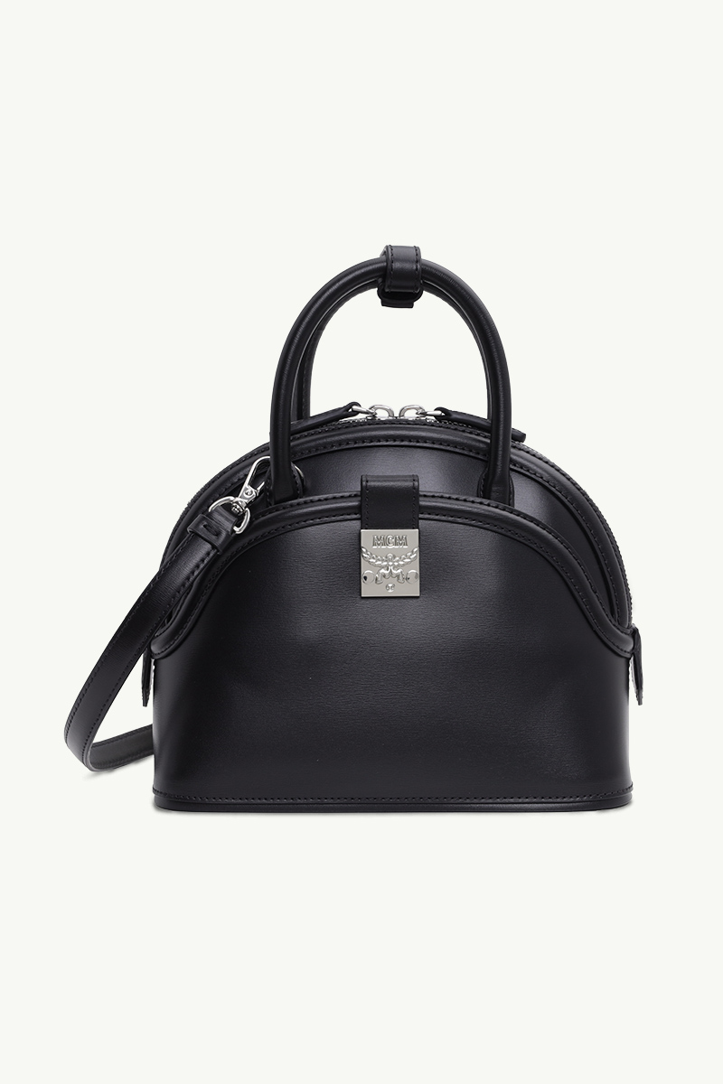 MCM Small Tracy Tote Bag in Black Leather 0