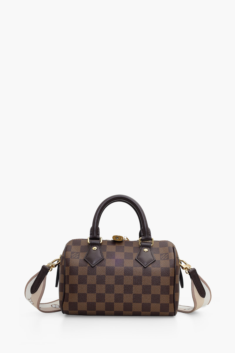 LOUIS VUITTON Speedy Bandouliere 20 Handbag in Ebene Damier Coated Canvas with Strap 0