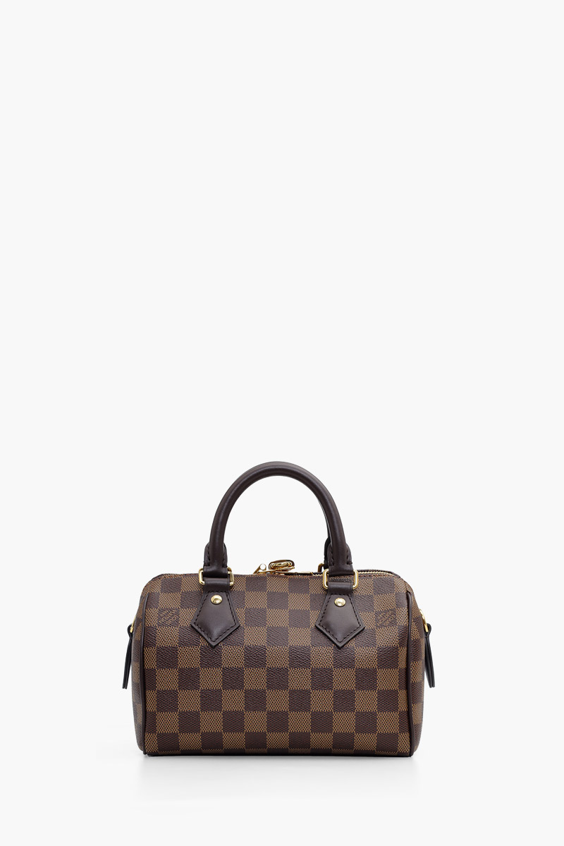 LOUIS VUITTON Speedy Bandouliere 20 Handbag in Ebene Damier Coated Canvas with Strap 1