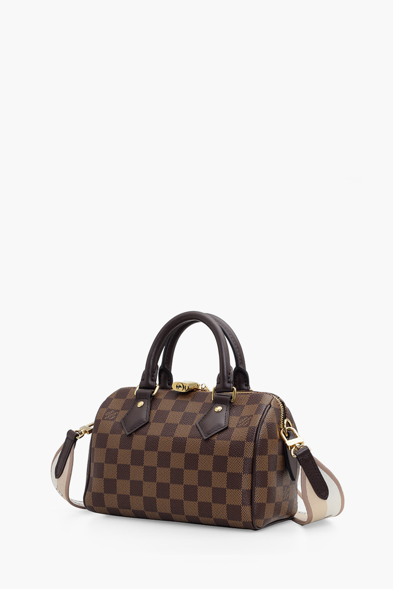 LOUIS VUITTON Speedy Bandouliere 20 Handbag in Ebene Damier Coated Canvas with Strap 2